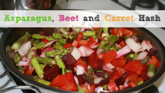Asparagus, Beet and Carrot Hash